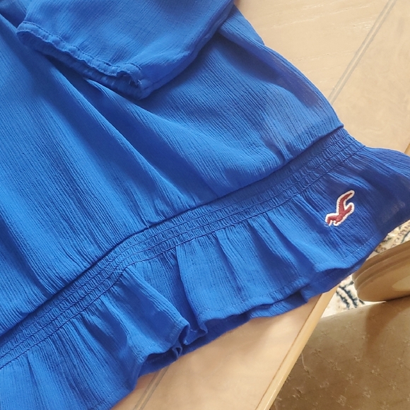 Royal Blue Sheer Ruffle Top - Picture 8 of 9